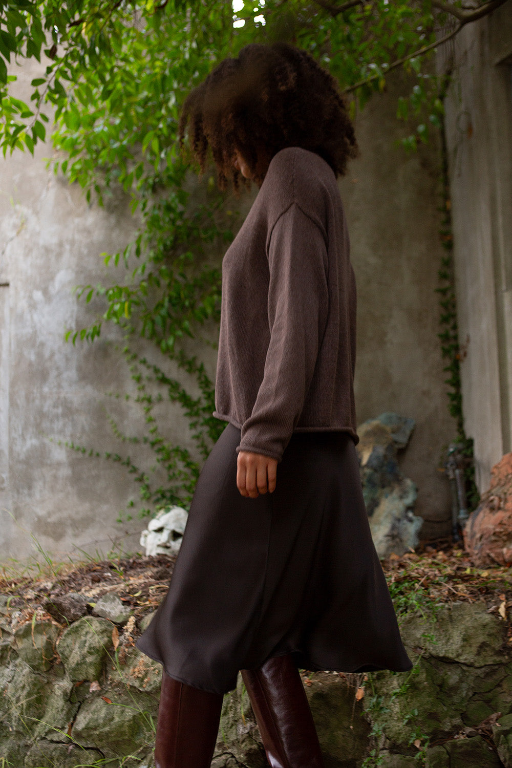 Matilda Pima Cotton Turtleneck in Driftwood
