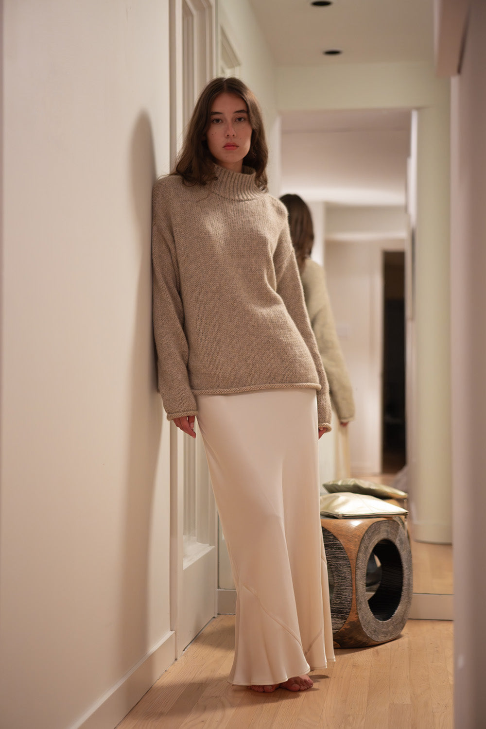 Matilda Alpaca Wool Turtleneck in Fawn