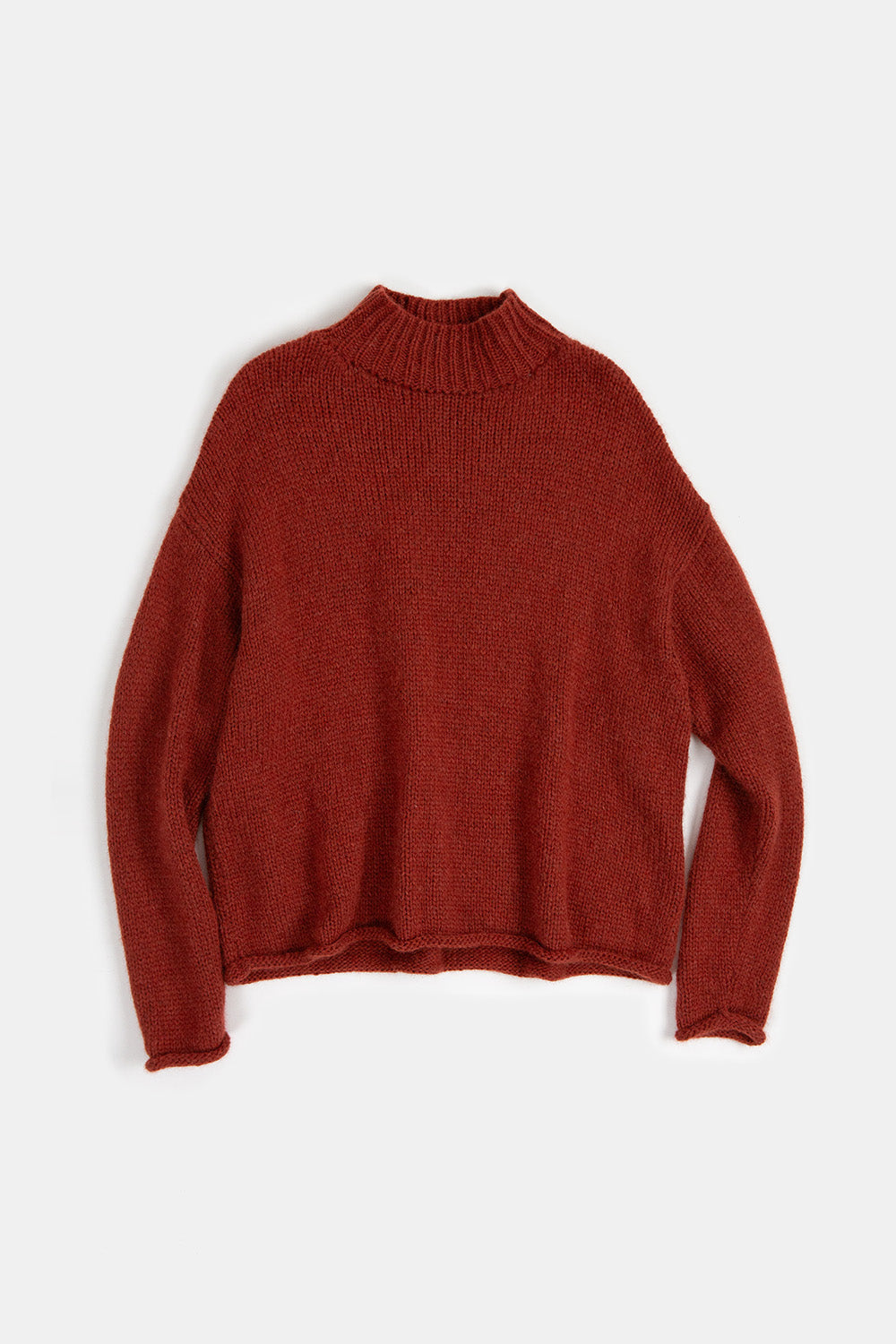 Matilda Alpaca Wool Turtleneck in Goji