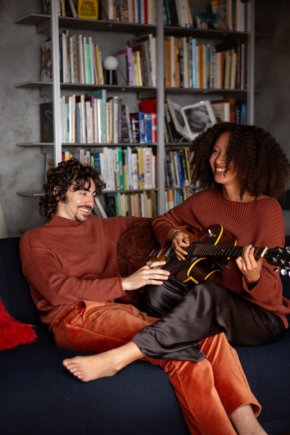 Matilda Pima Cotton Turtleneck in Madrone