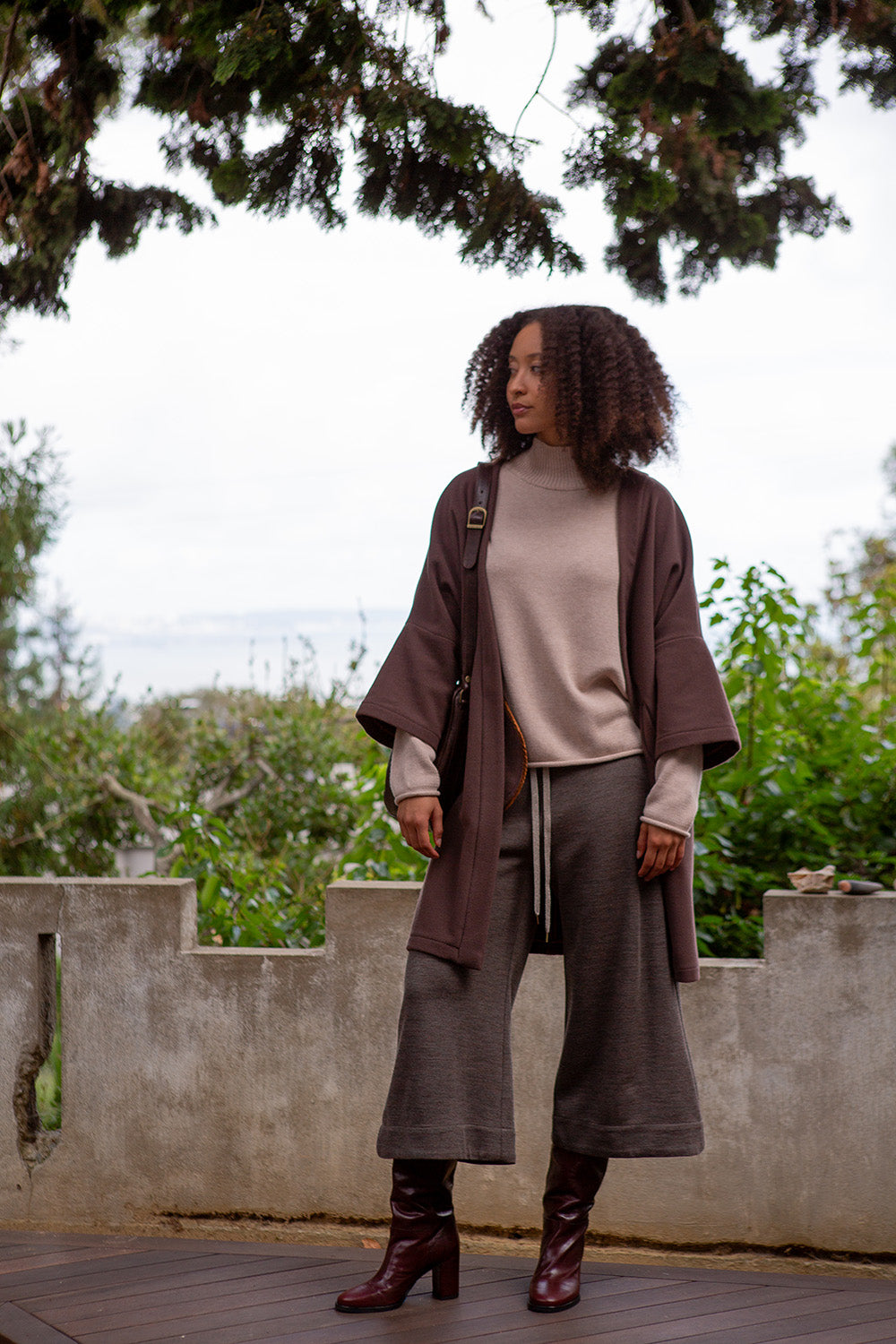 Matilda Pima Cotton Turtleneck in Twig