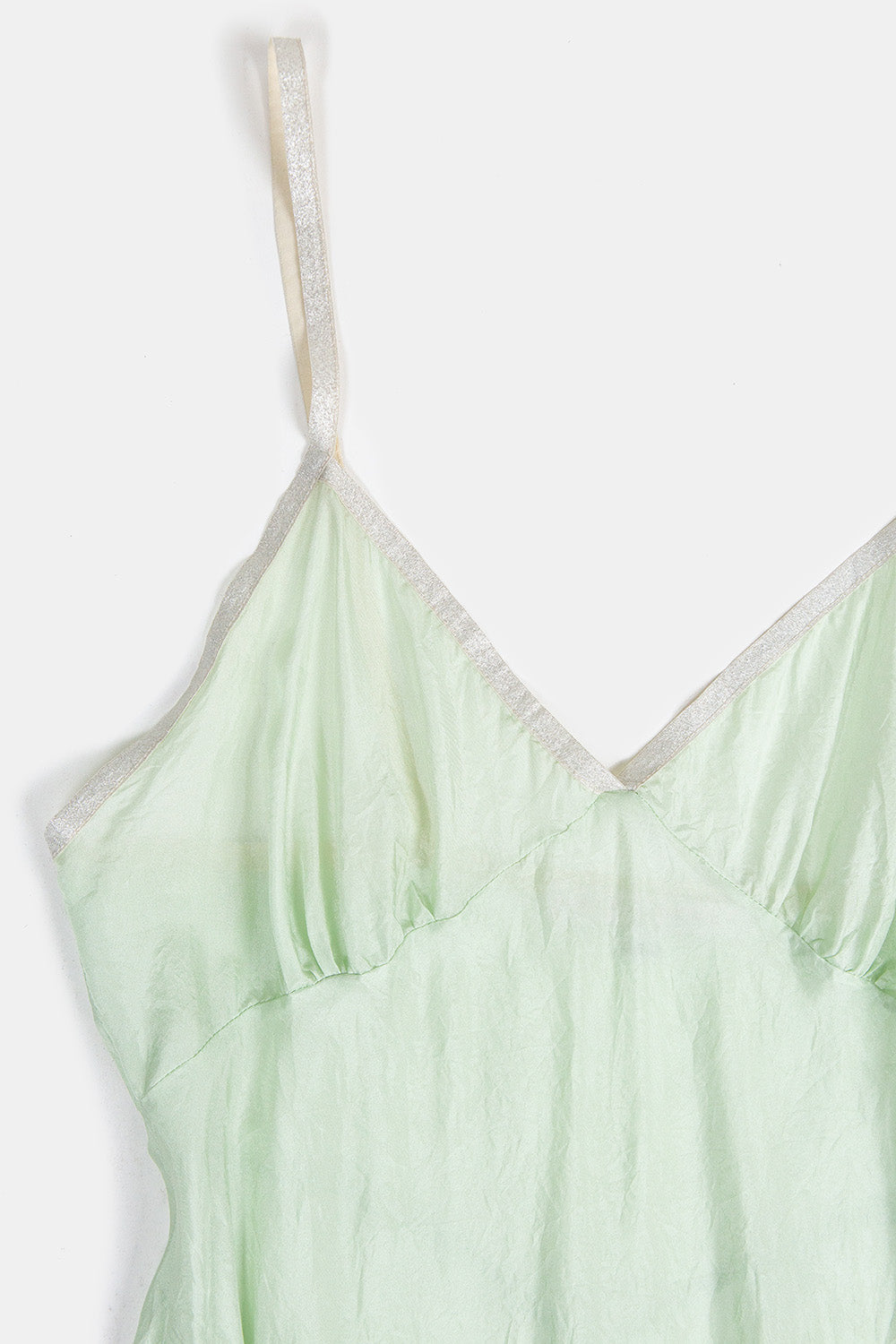 Maude Petal Silk Slip Dress in Jade