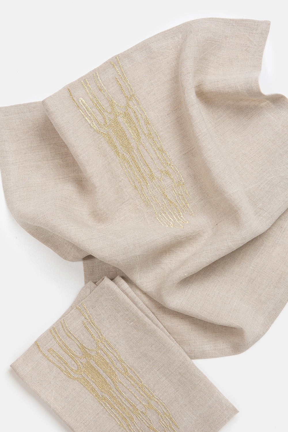 Linen Napkin In Emily Payne 'Fleet' Embroidery