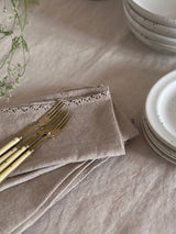 Mountain Napkin in Hand-Embroidered Linen