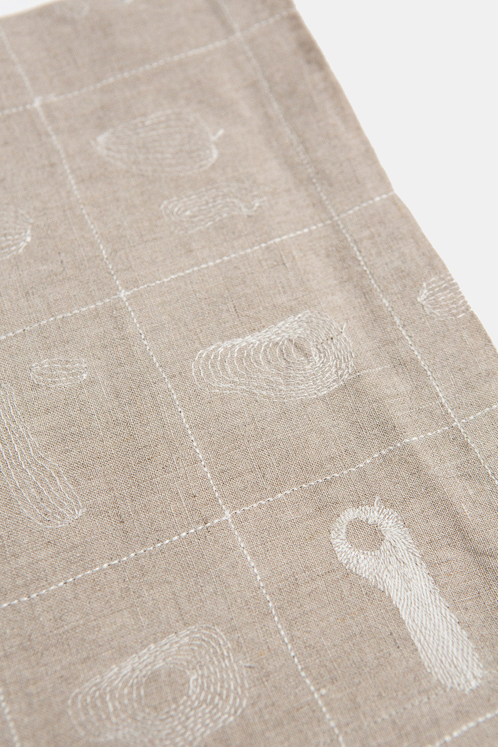 Linen Napkin In Natural Line Embroidery
