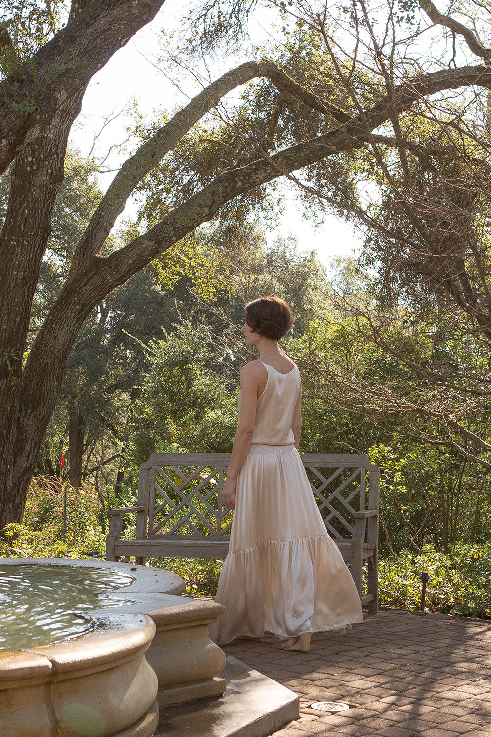 Odette Silk Charmeuse Gown in Alabaster