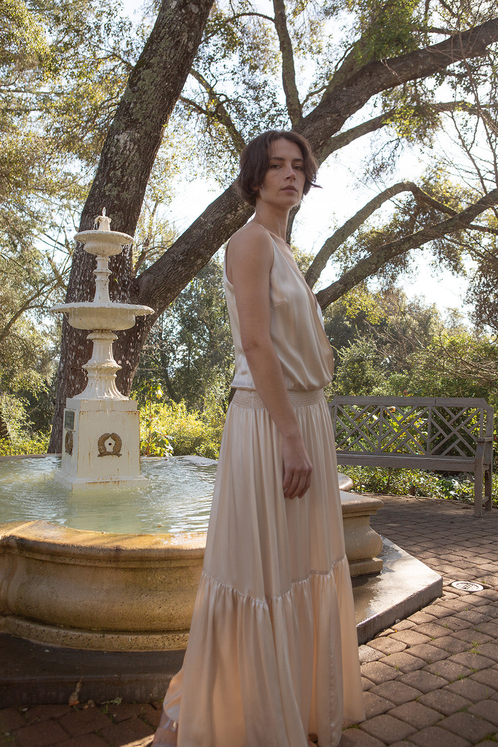 Odette Silk Charmeuse Gown in Alabaster