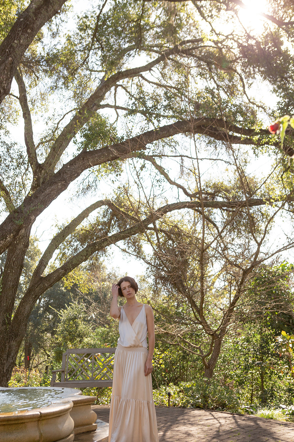 Odette Silk Charmeuse Gown in Alabaster