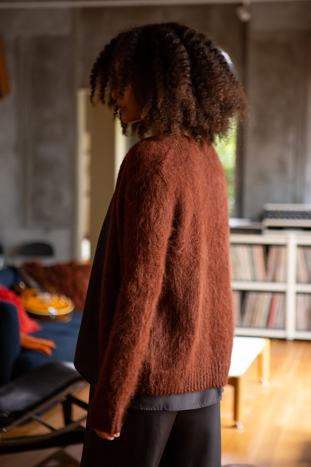Alpaca Open Cardigan In Amaro