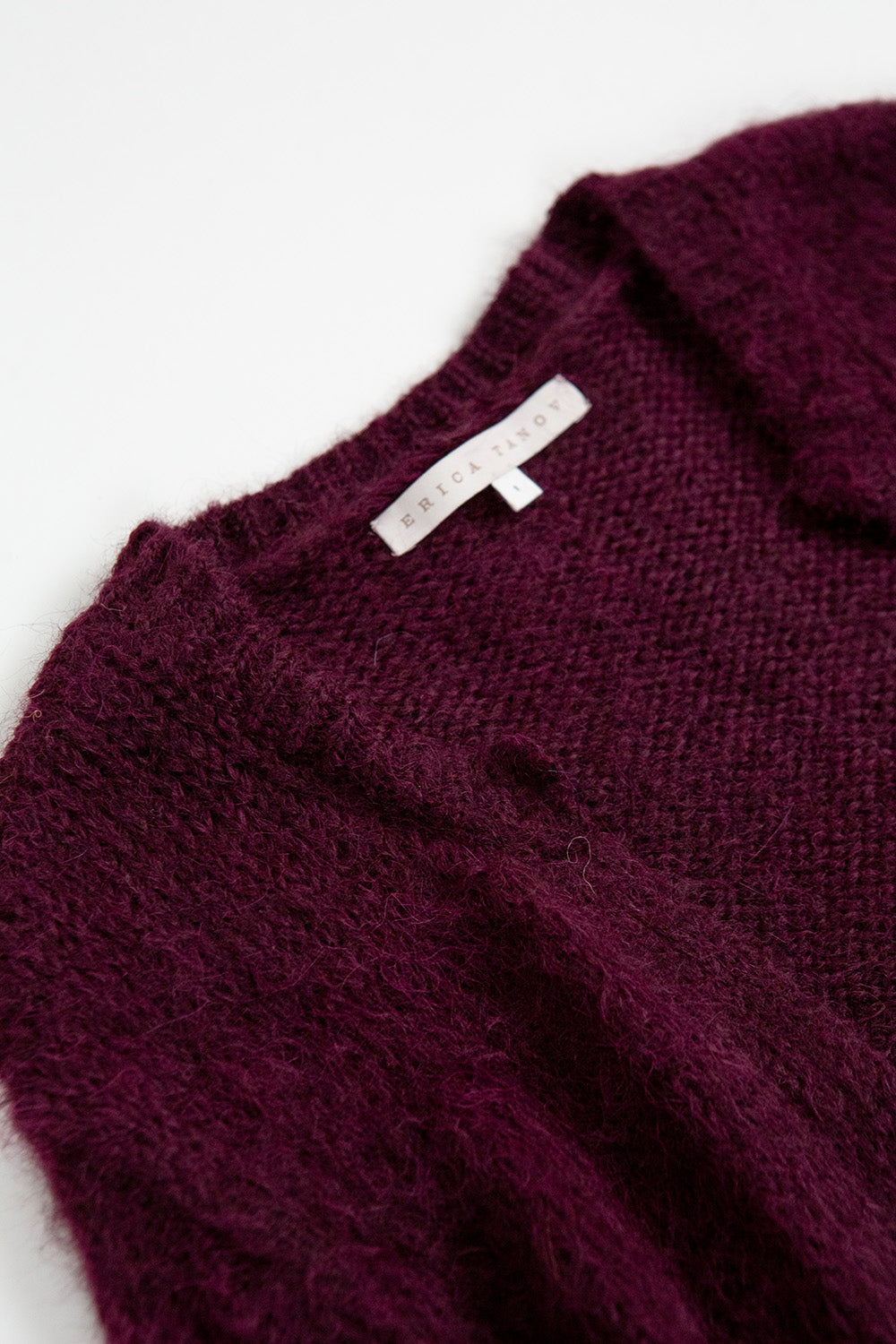 Alpaca Open Cardigan In Aubergine