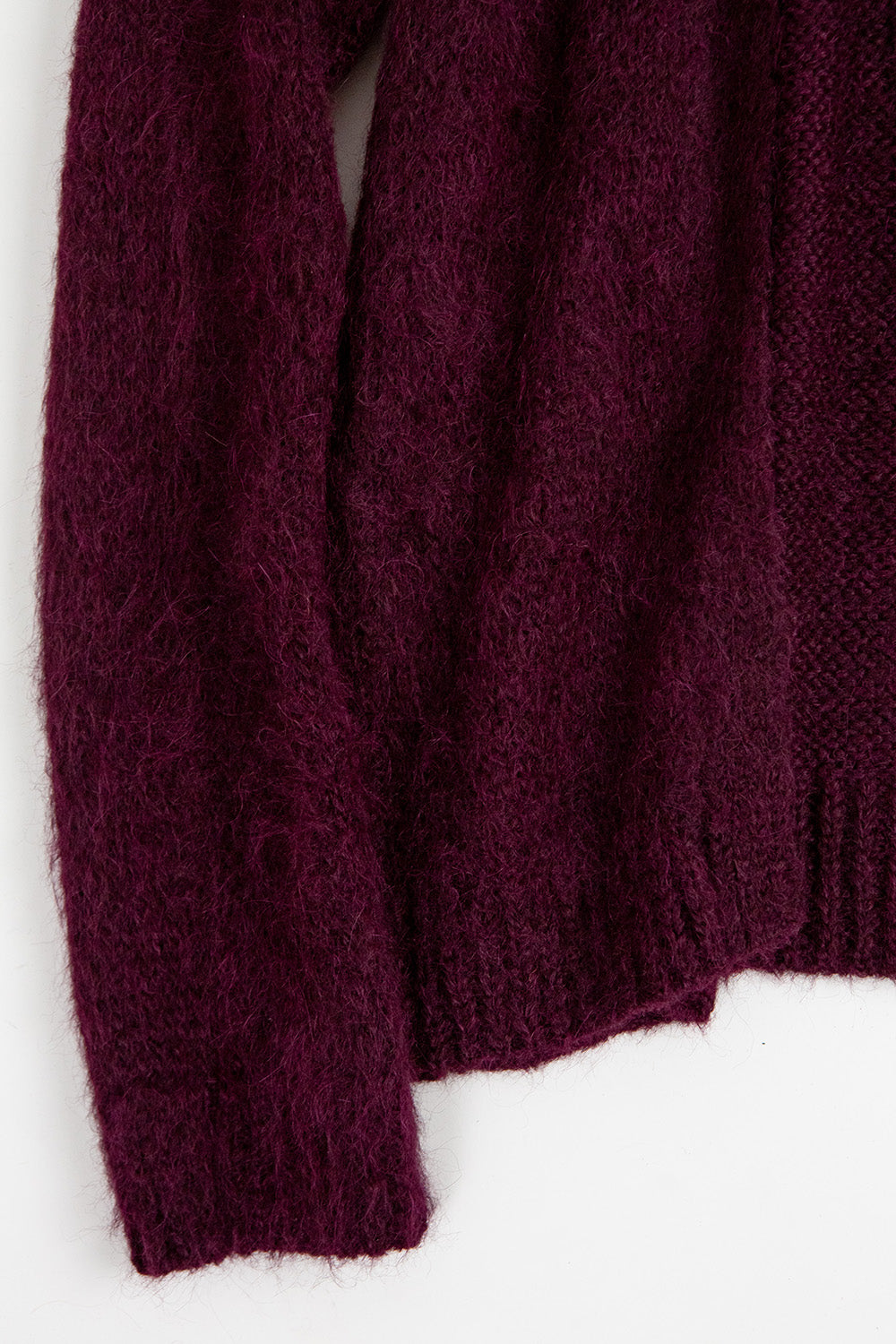 Alpaca Open Cardigan In Aubergine