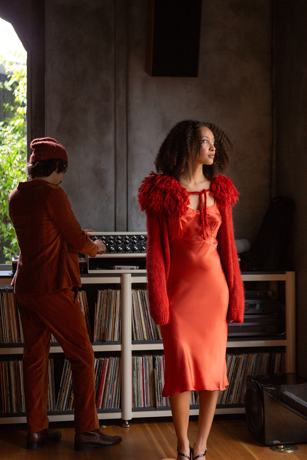 Long Lola Silk Charmeuse Dress in Rooibos