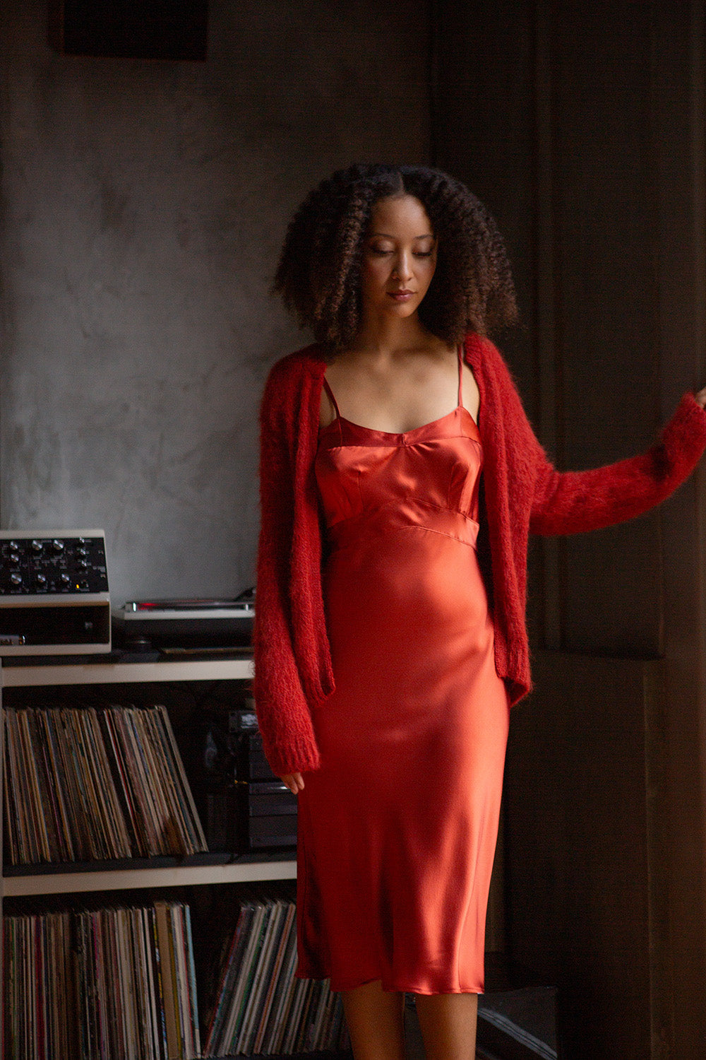 Alpaca Open Cardigan In Paprika