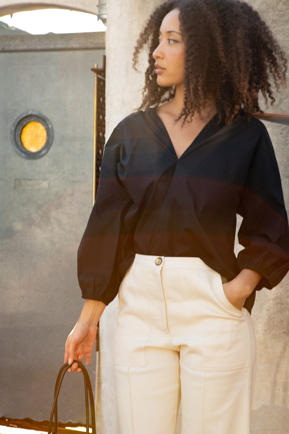 Patricia Cotton Blouse in Black