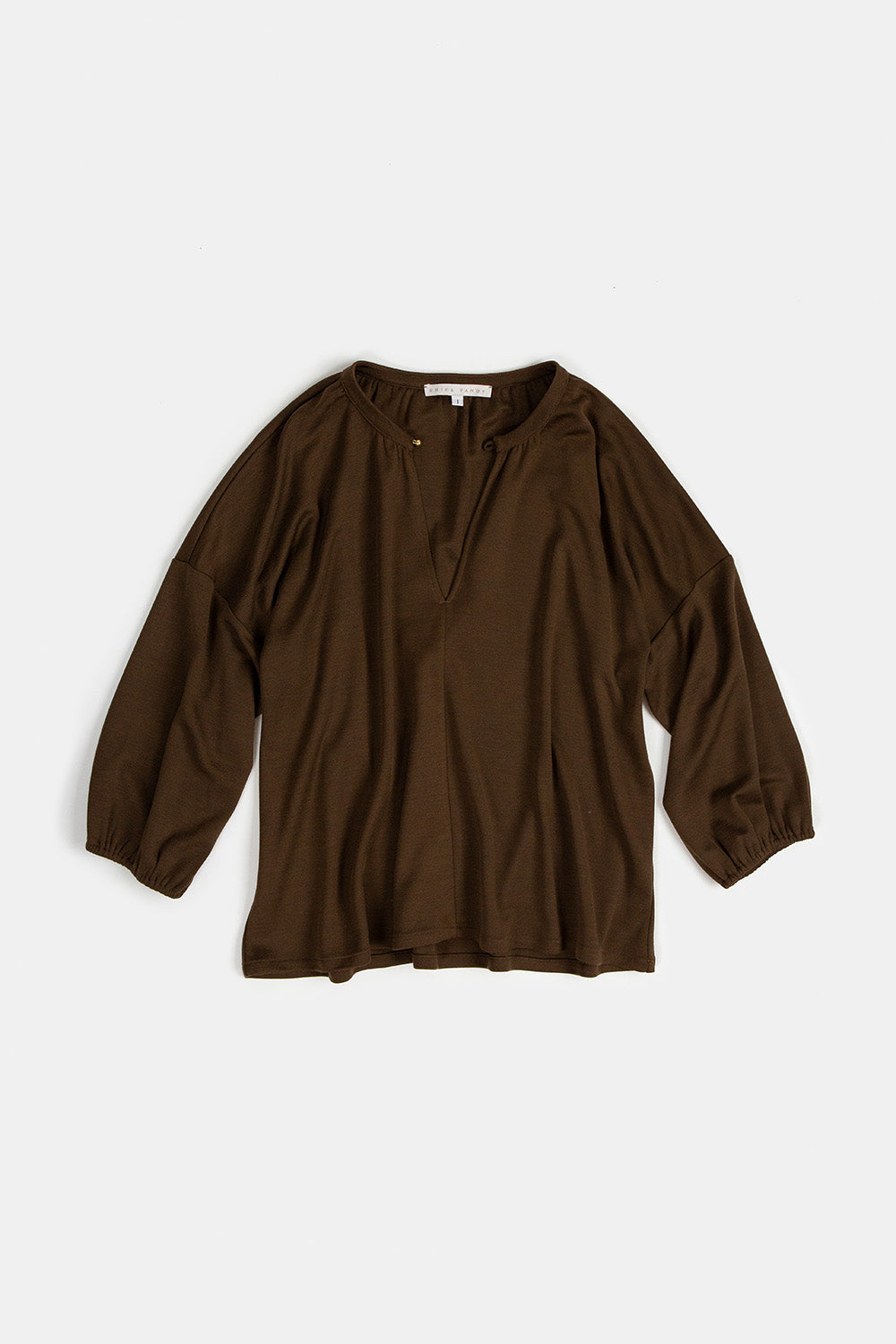 Patricia Wool Silk Blouse in Cardamom