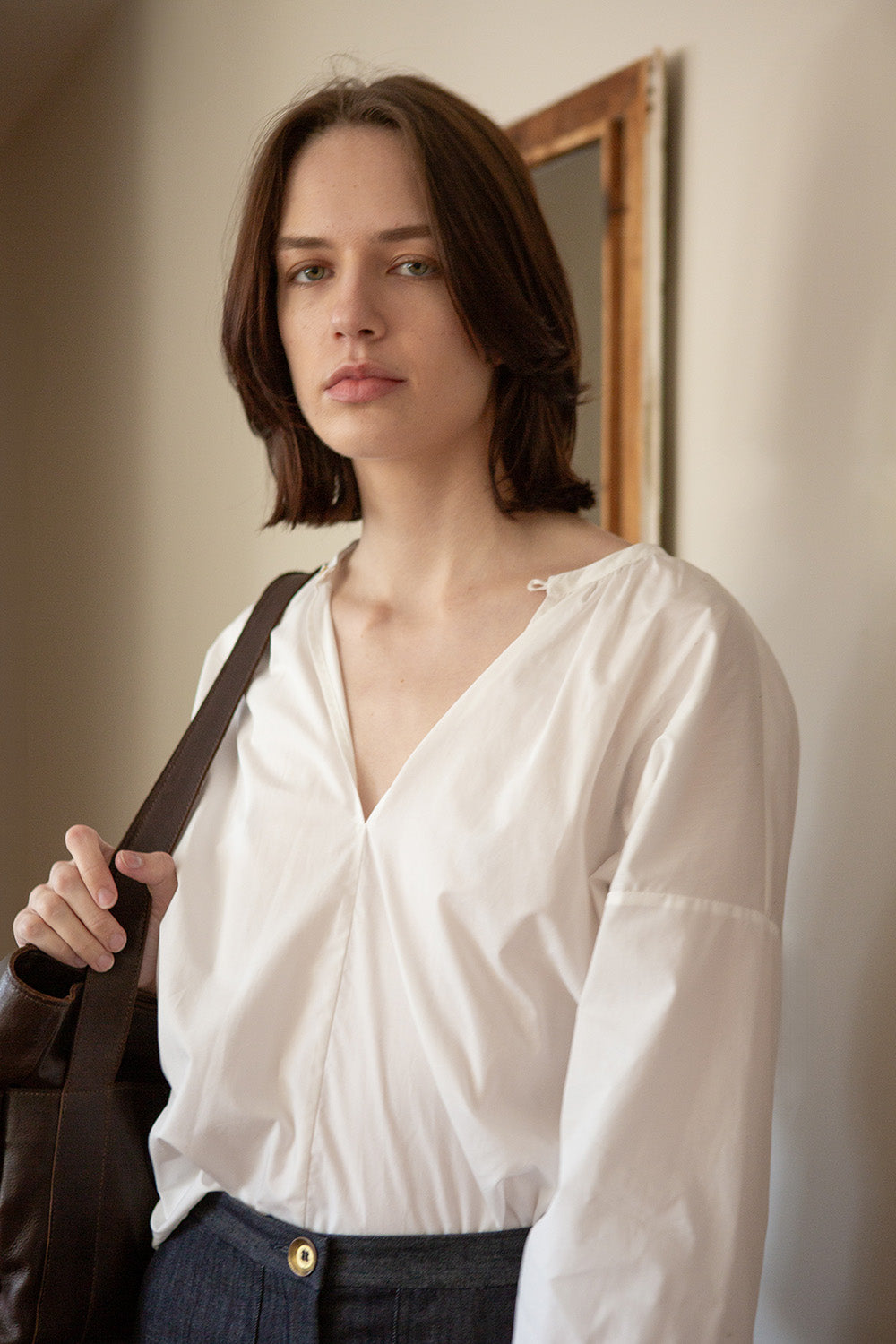 Patricia Cotton Blouse in Ivory