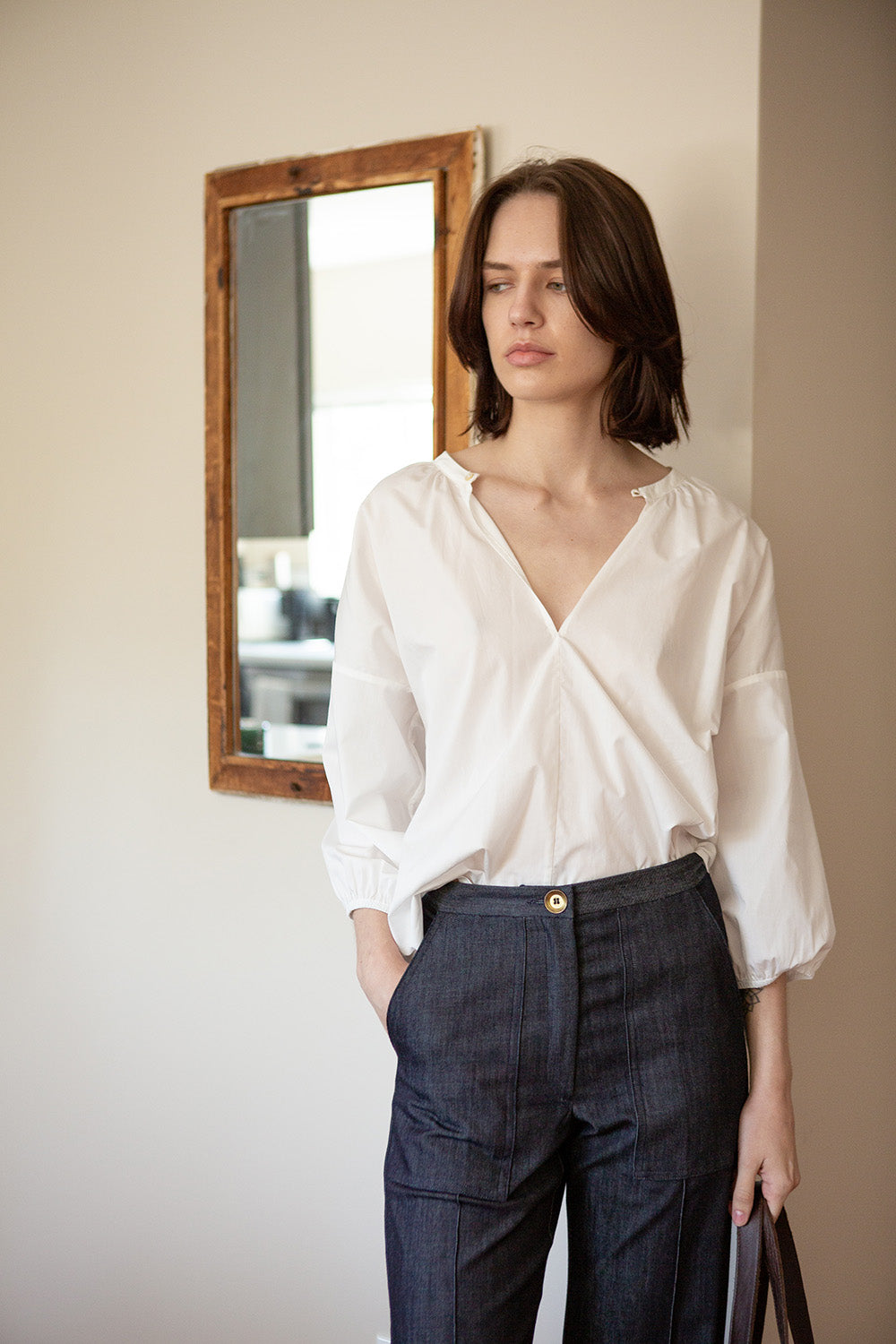 Patricia Cotton Blouse in Ivory