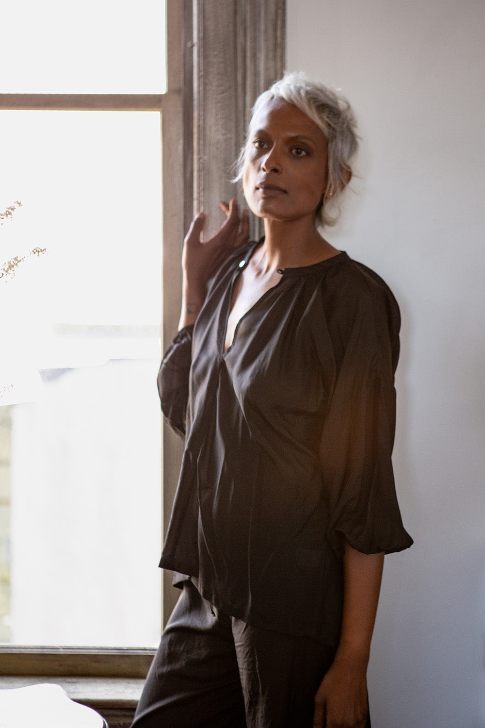 Patricia Silk Blouse in Black