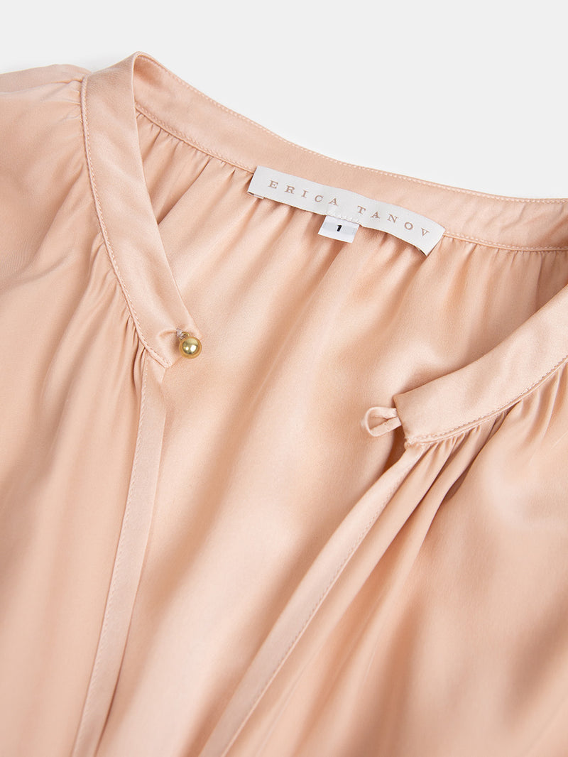 Patti Sueded Silk Charmeuse Blouse In Cameo