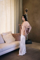 Patti Sueded Silk Charmeuse Blouse In Cameo
