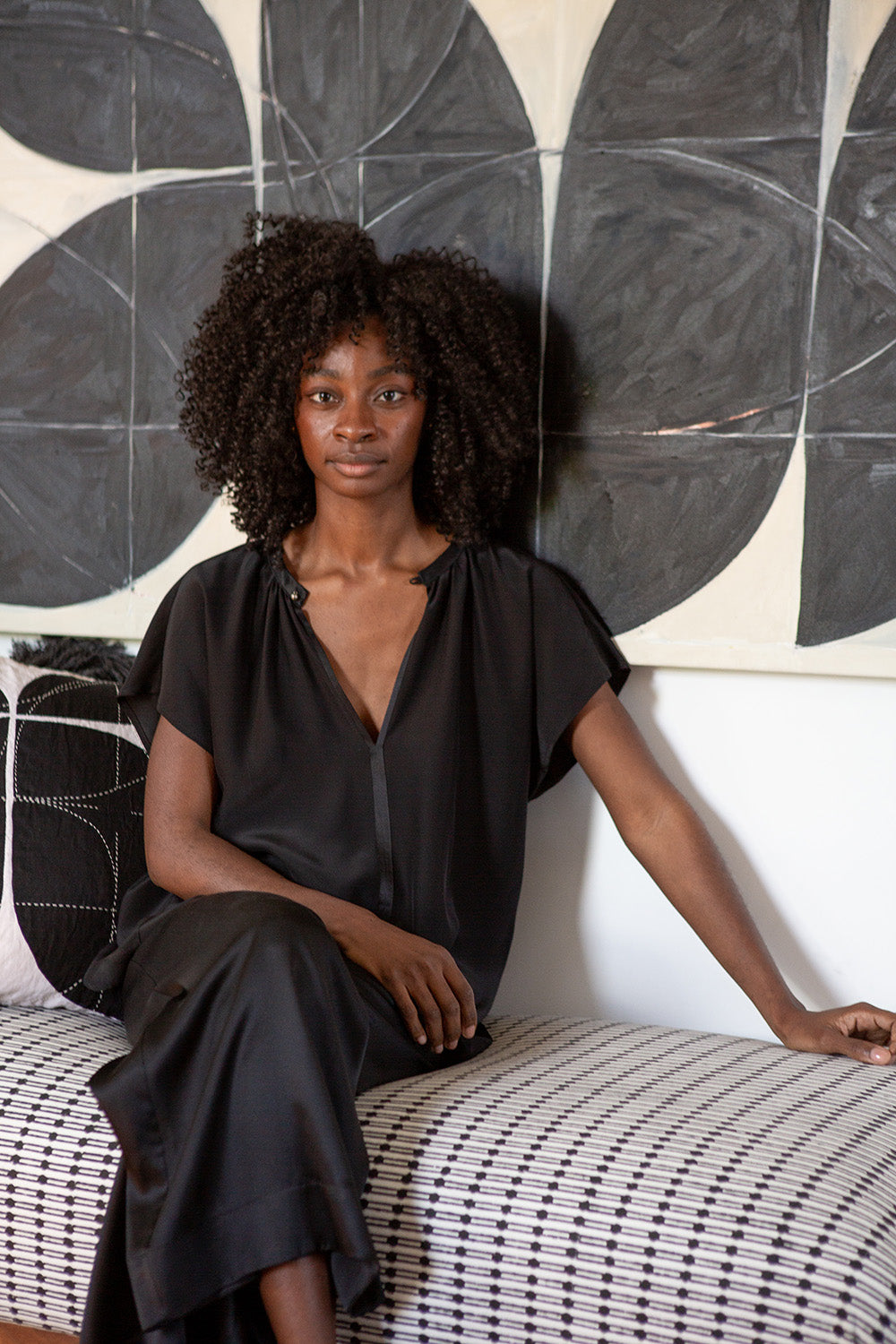 Patti Silk Charmeuse Blouse In Black