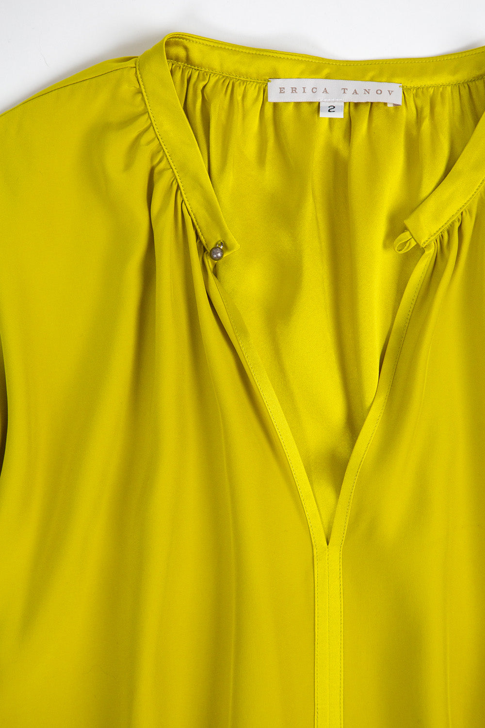 Patti Silk Charmeuse Blouse in Chartreuse