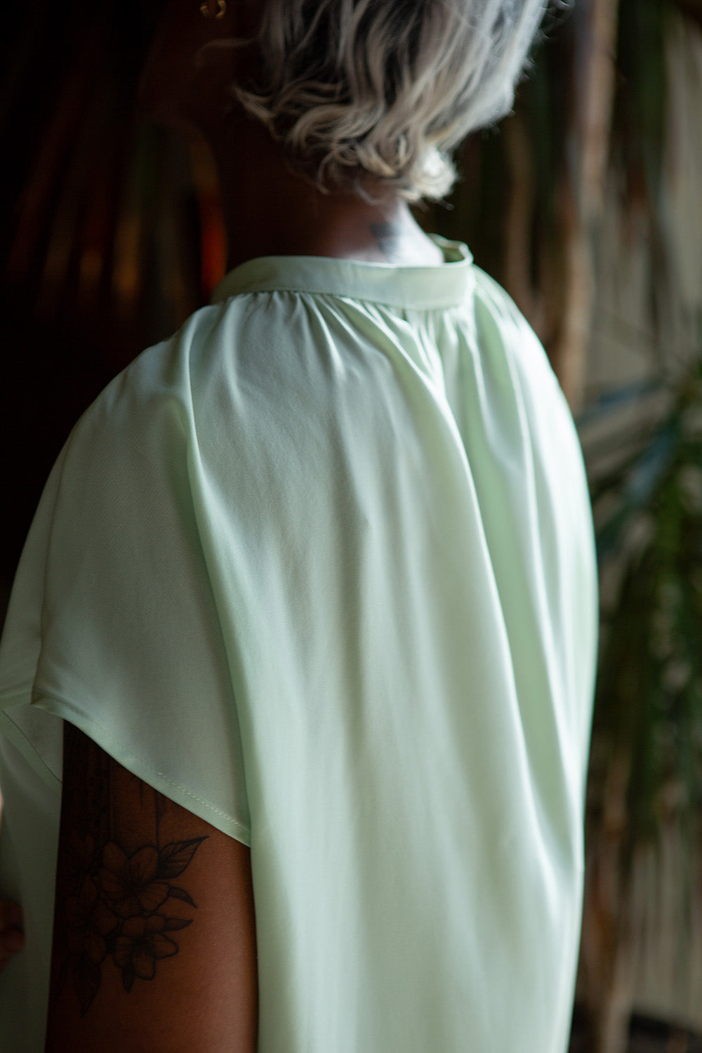 Patti Silk Charmeuse Blouse in Jade