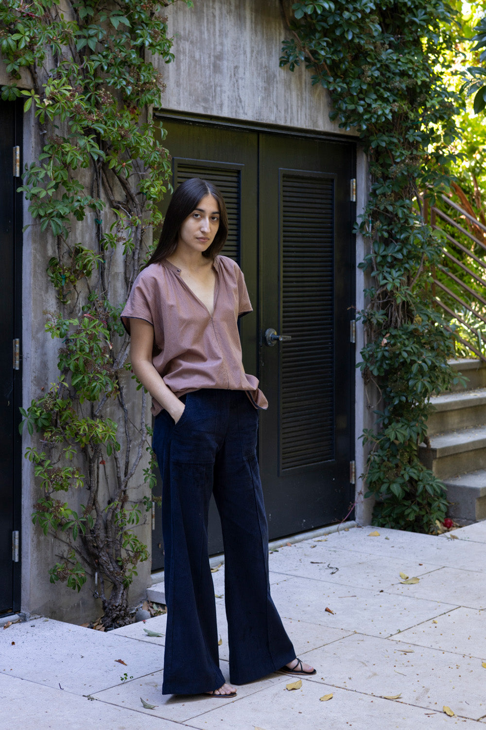 Patti Khadi Cotton Top in Cameo Stripe