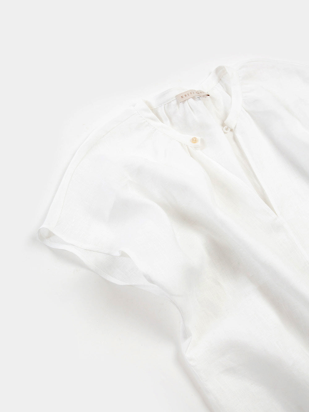 Patti Handkerchief Blouse In White Linen