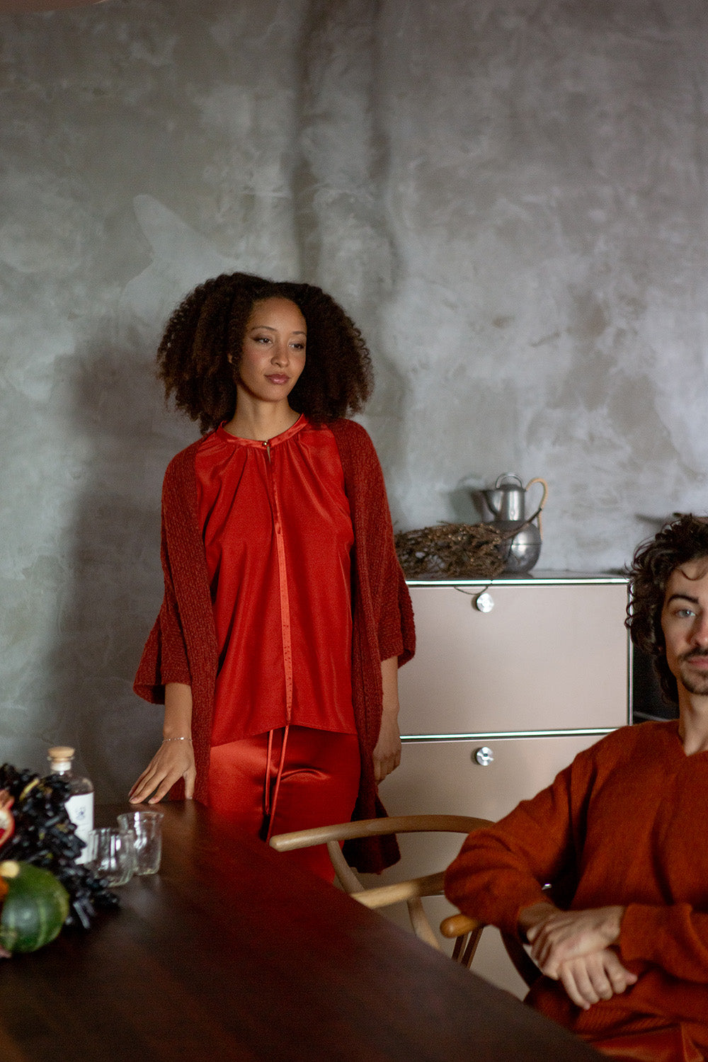 Patti Silk Charmeuse Blouse in Rooibos