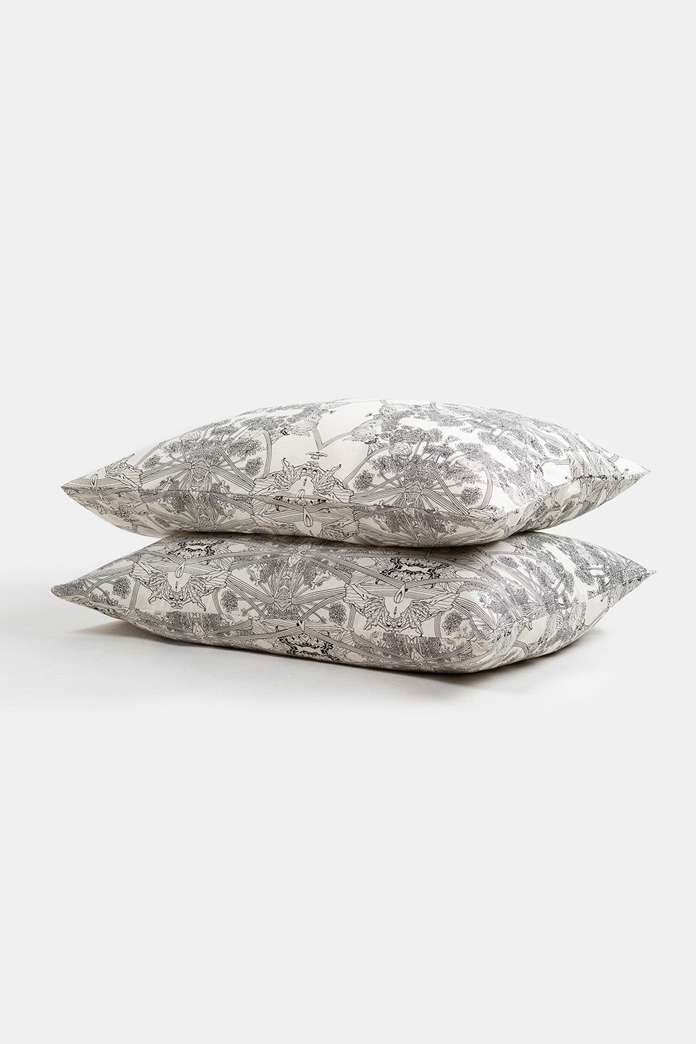 Cotton Pillowcase Pair In Natural And Black Botanicus