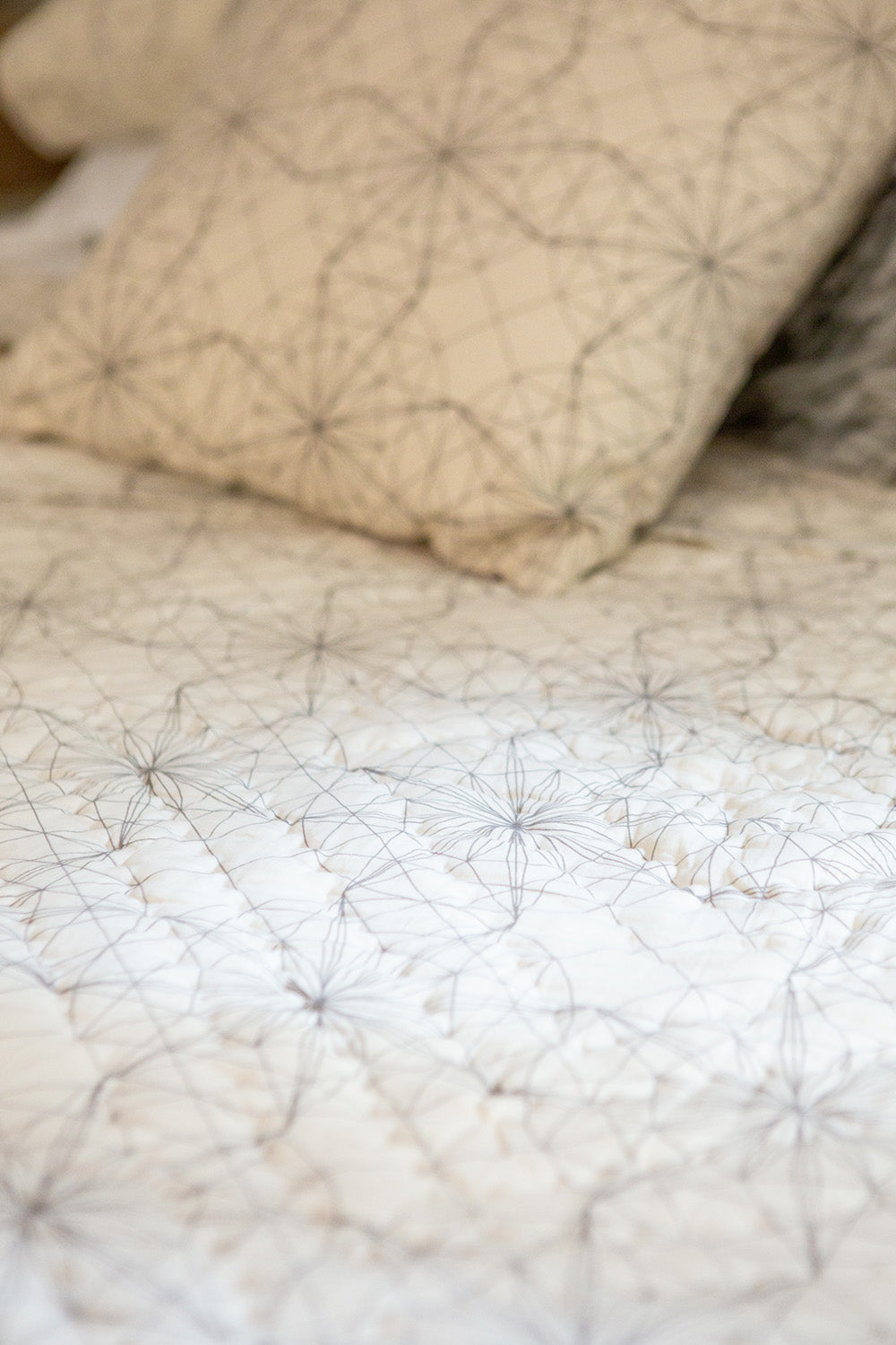 Cotton Hand-Stitched Quilt In Lena Wolff 'Drawn Star'