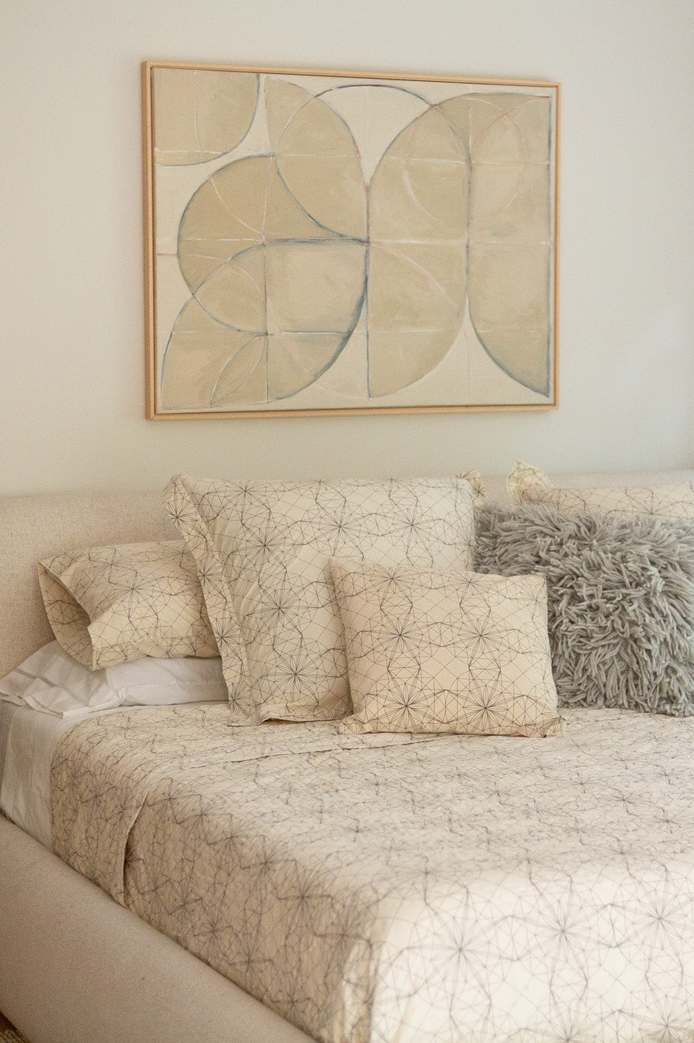 Cotton Hand-Stitched Quilt In Lena Wolff 'Drawn Star'