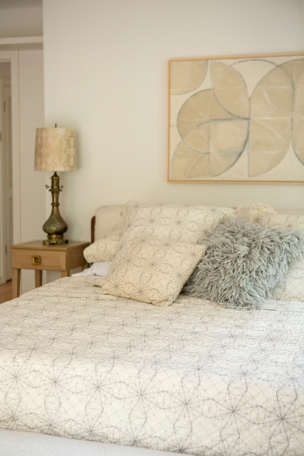 Cotton Hand-Stitched Quilt In Lena Wolff 'Drawn Star'