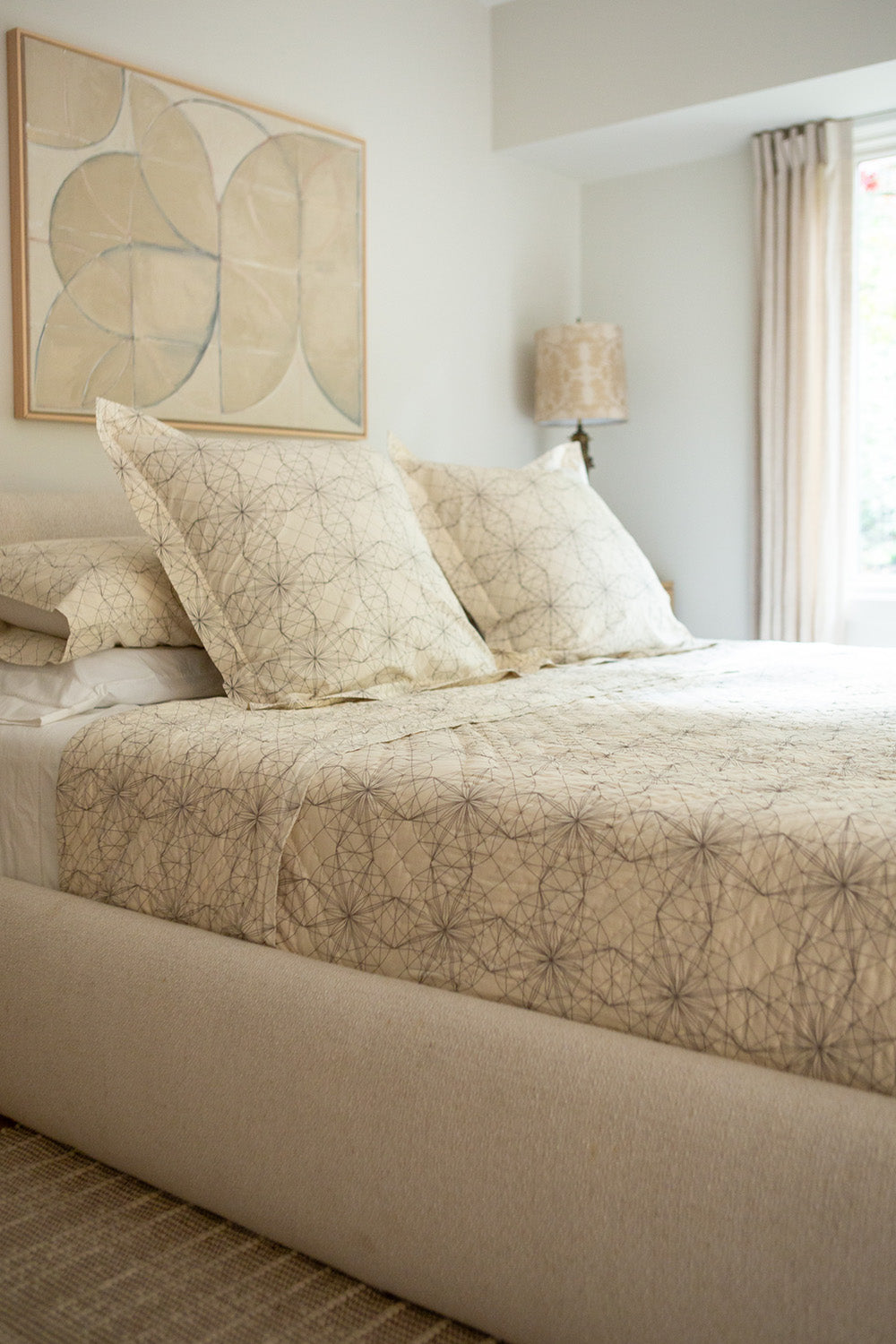 Cotton Hand-Stitched Quilt In Lena Wolff 'Drawn Star'