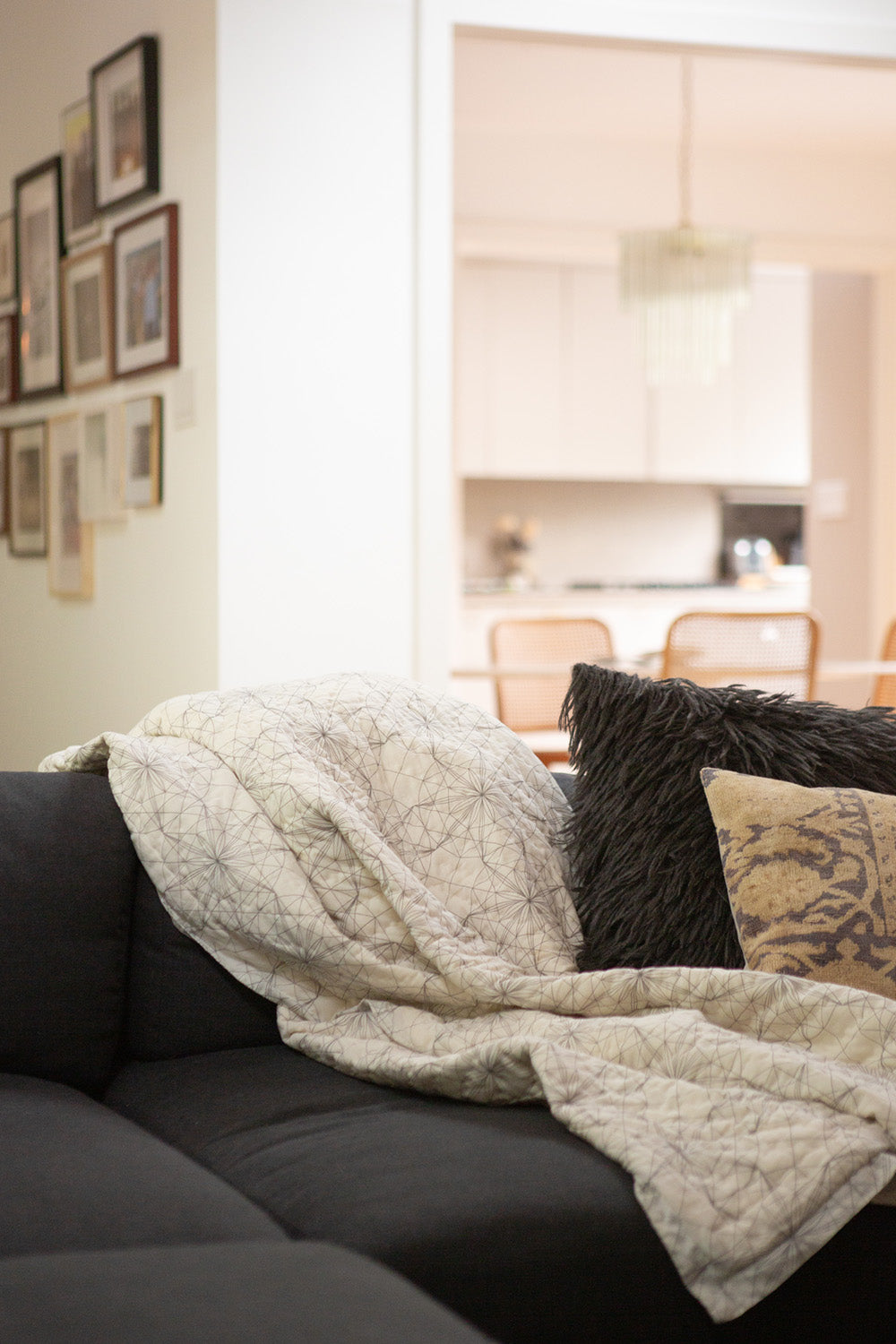 Cotton Hand-Stitched Quilt In Lena Wolff 'Drawn Star'