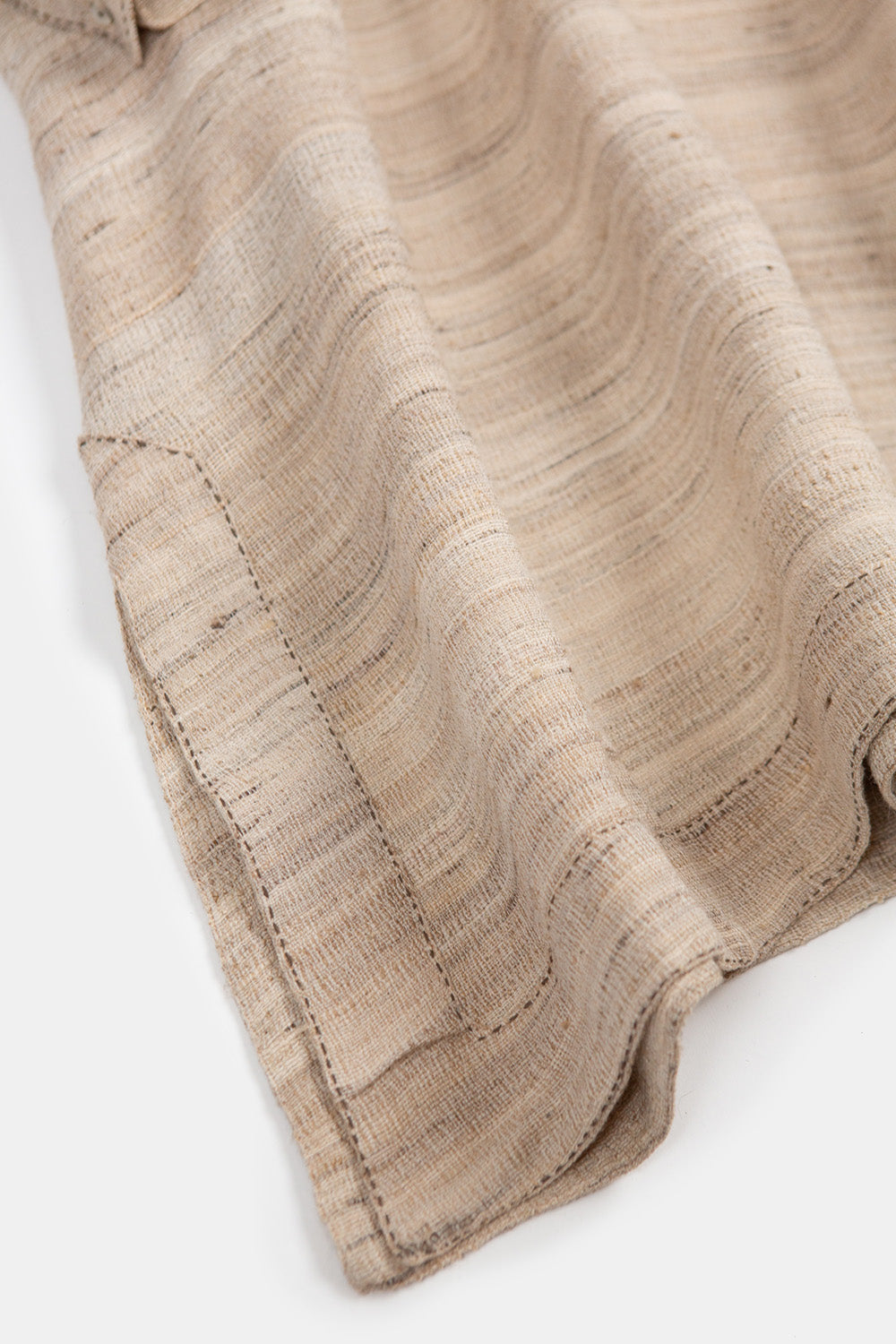Rekha Silk Linen Embroidered Dress in Sandstone