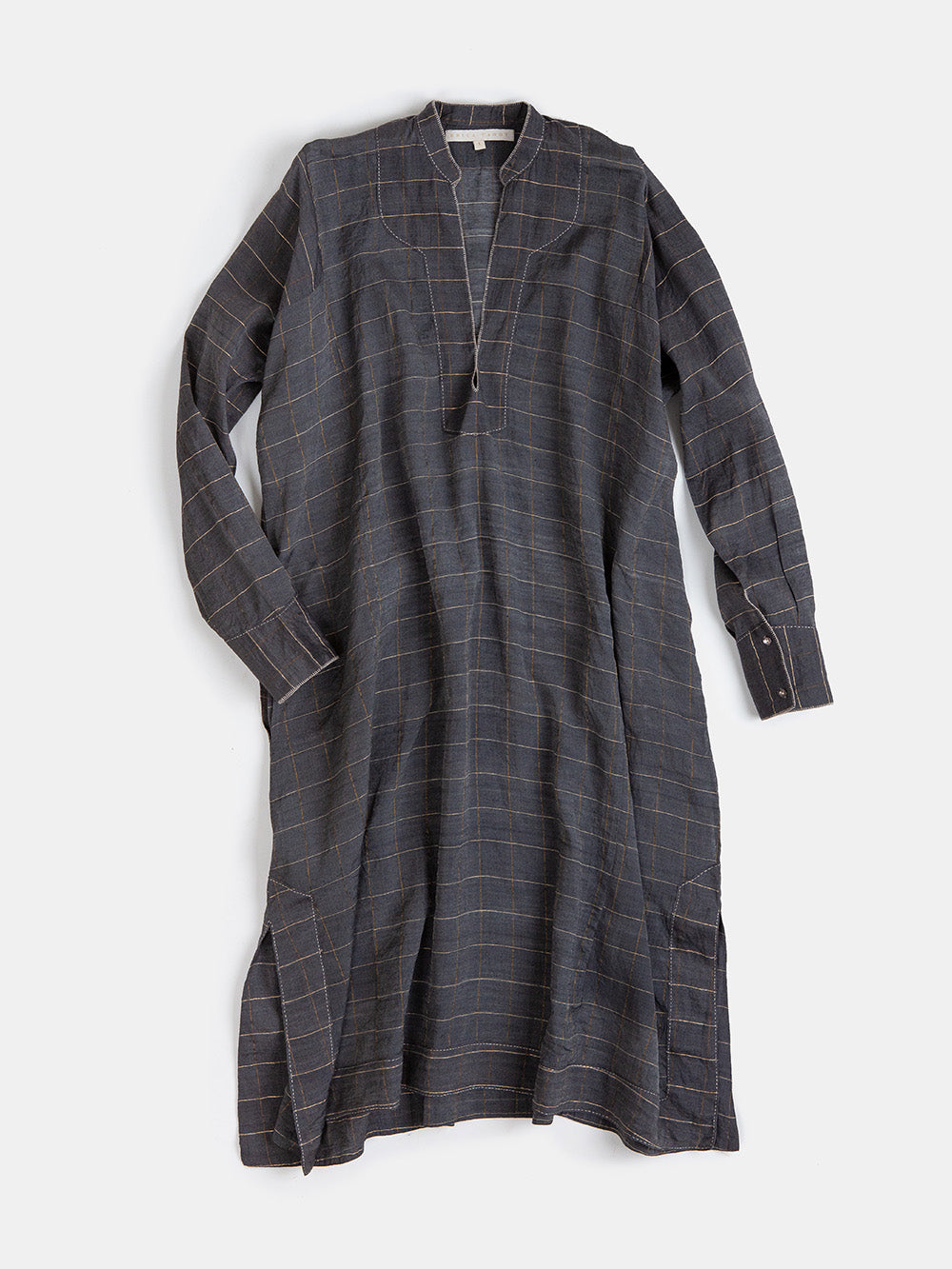 Rekha Khadi Silk Cotton Dress In Windowpane