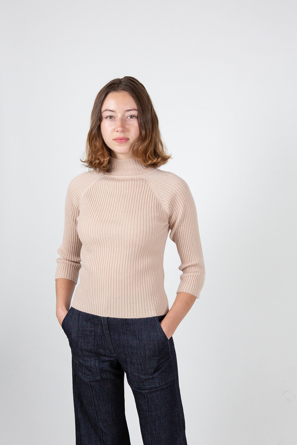 Cashmere Mockneck Womens Mock Neck Sweaters Cashmere Ribbed Mock
