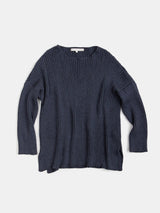 Pima Cotton Ribbed Pullover in Aegean