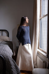 Pima Cotton Ribbed Pullover in Aegean