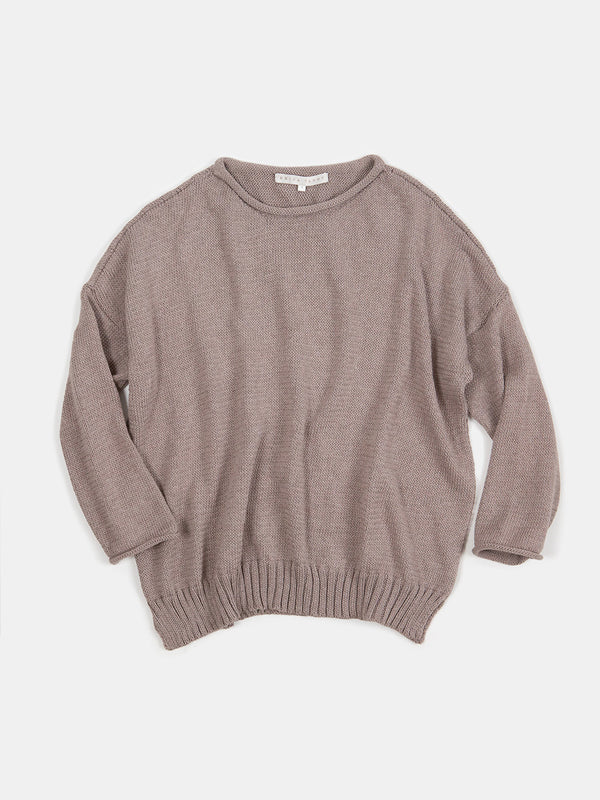 Organic Cotton Rollneck Sweater in Doe