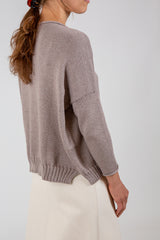 Organic Cotton Rollneck Sweater in Doe