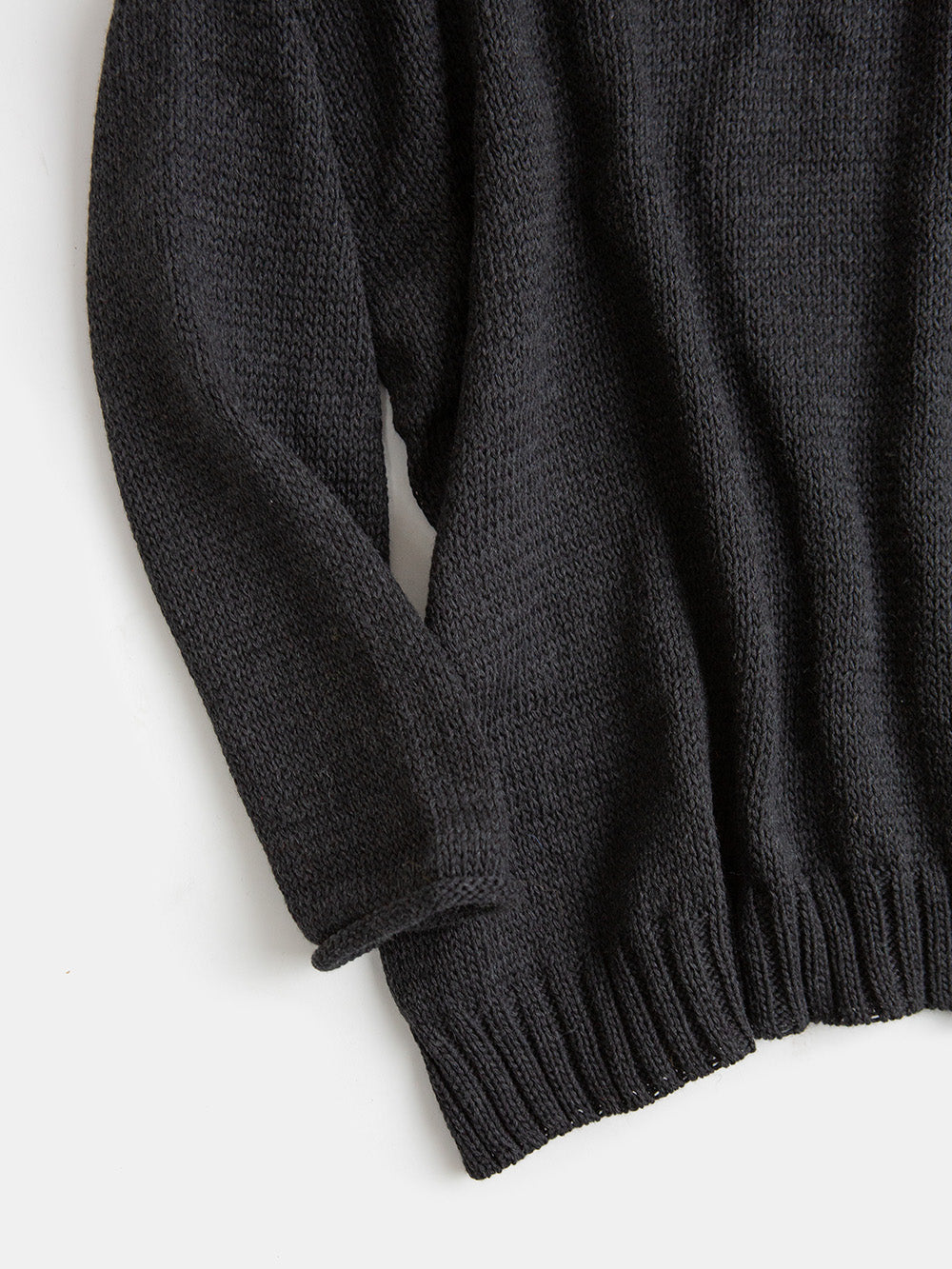 Cotton Rollneck Sweater in Ink