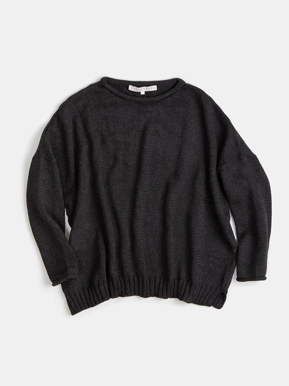 Cotton Rollneck Sweater in Ink