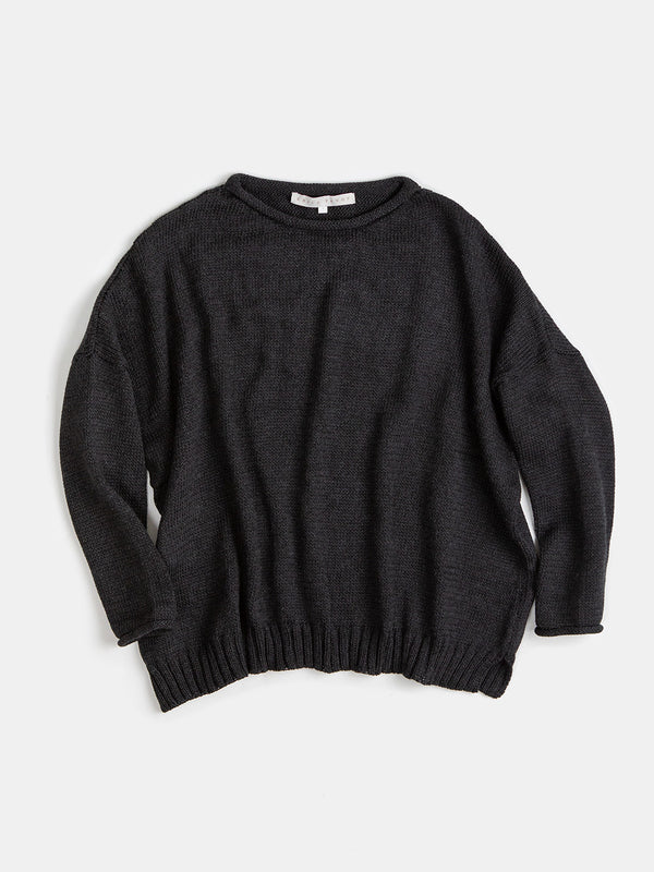 Organic Cotton Rollneck Sweater in Ink
