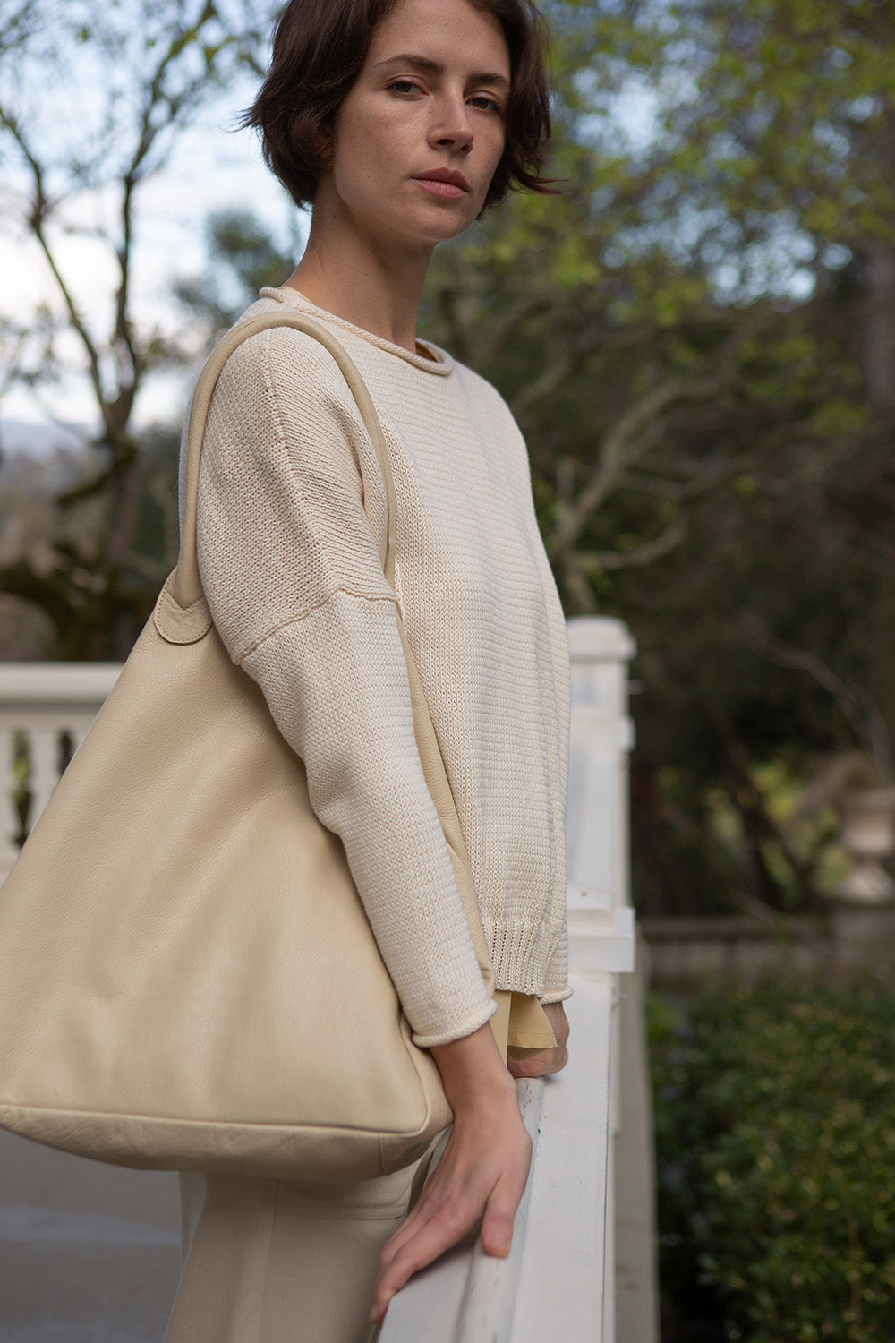 Cotton Rollneck Sweater in Natural