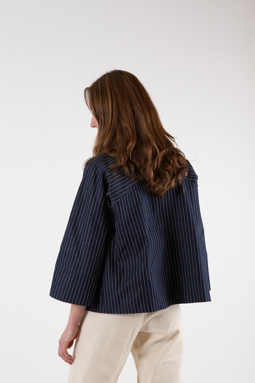 Ruby Denim Jacket in Indigo Stripe