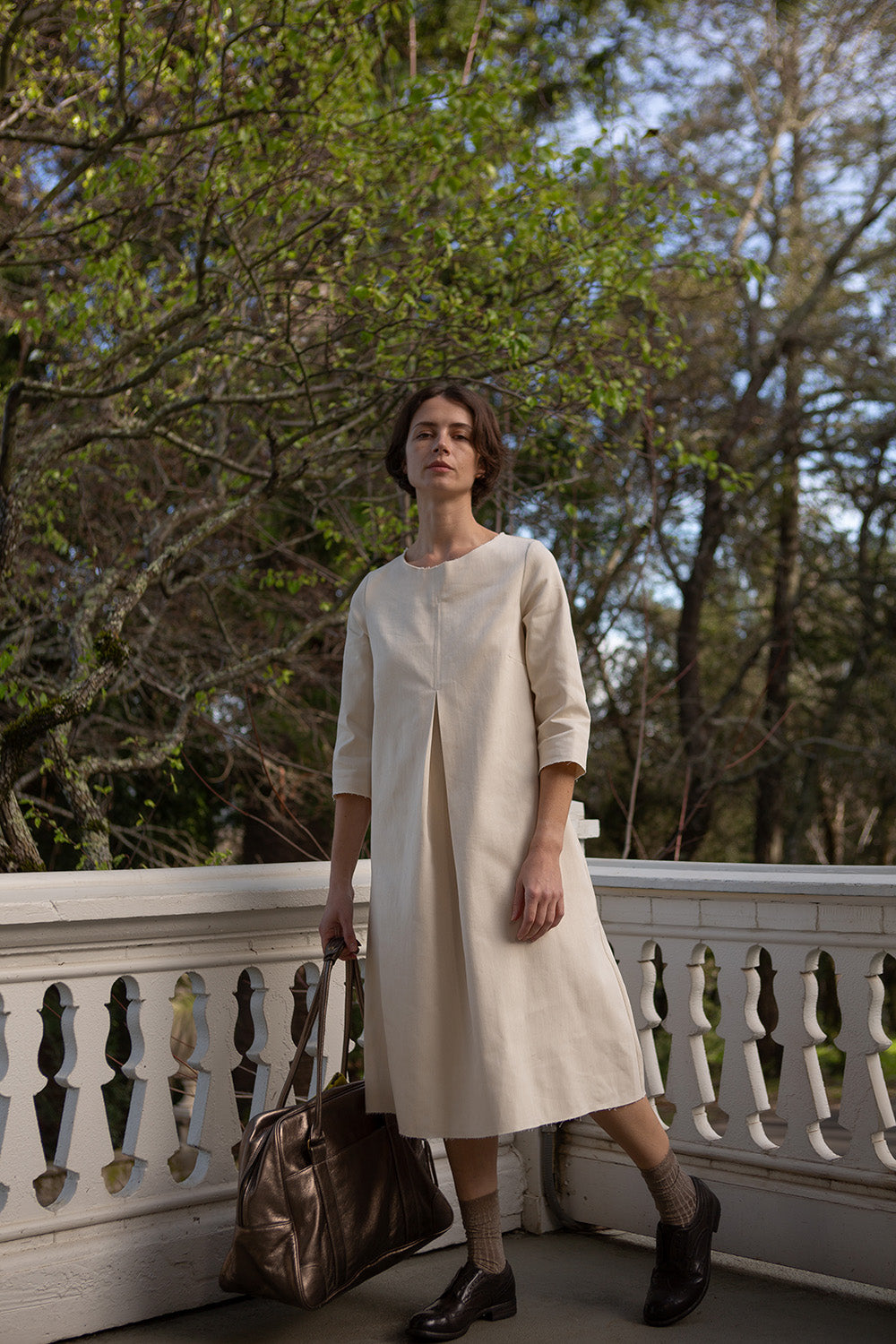 Rye Cotton Canvas Dress In Natural 0 Rye Cotton Canvas Dress In Natural 0