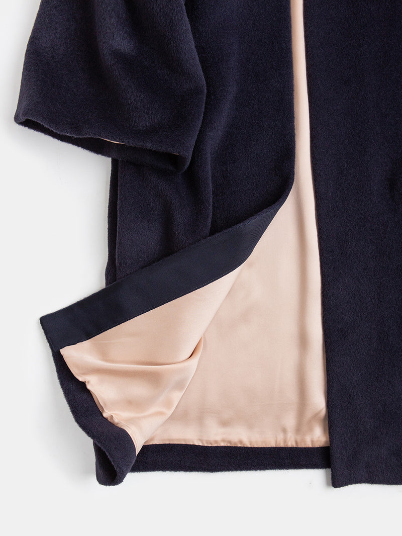 Sadie Alpaca Wool Coat In Midnight